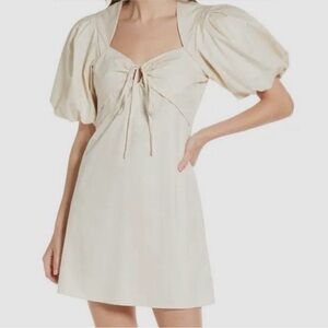 FRAME Puff Sleeve Summer Dress - Cream size S/M